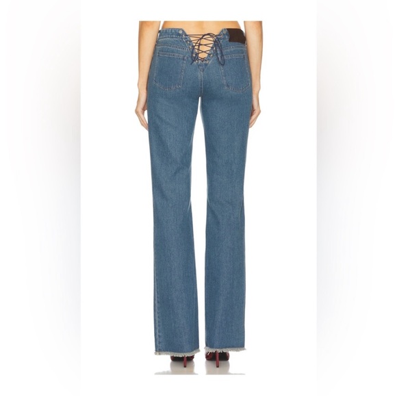 Denim Lace-Up Halter set , top and jeans